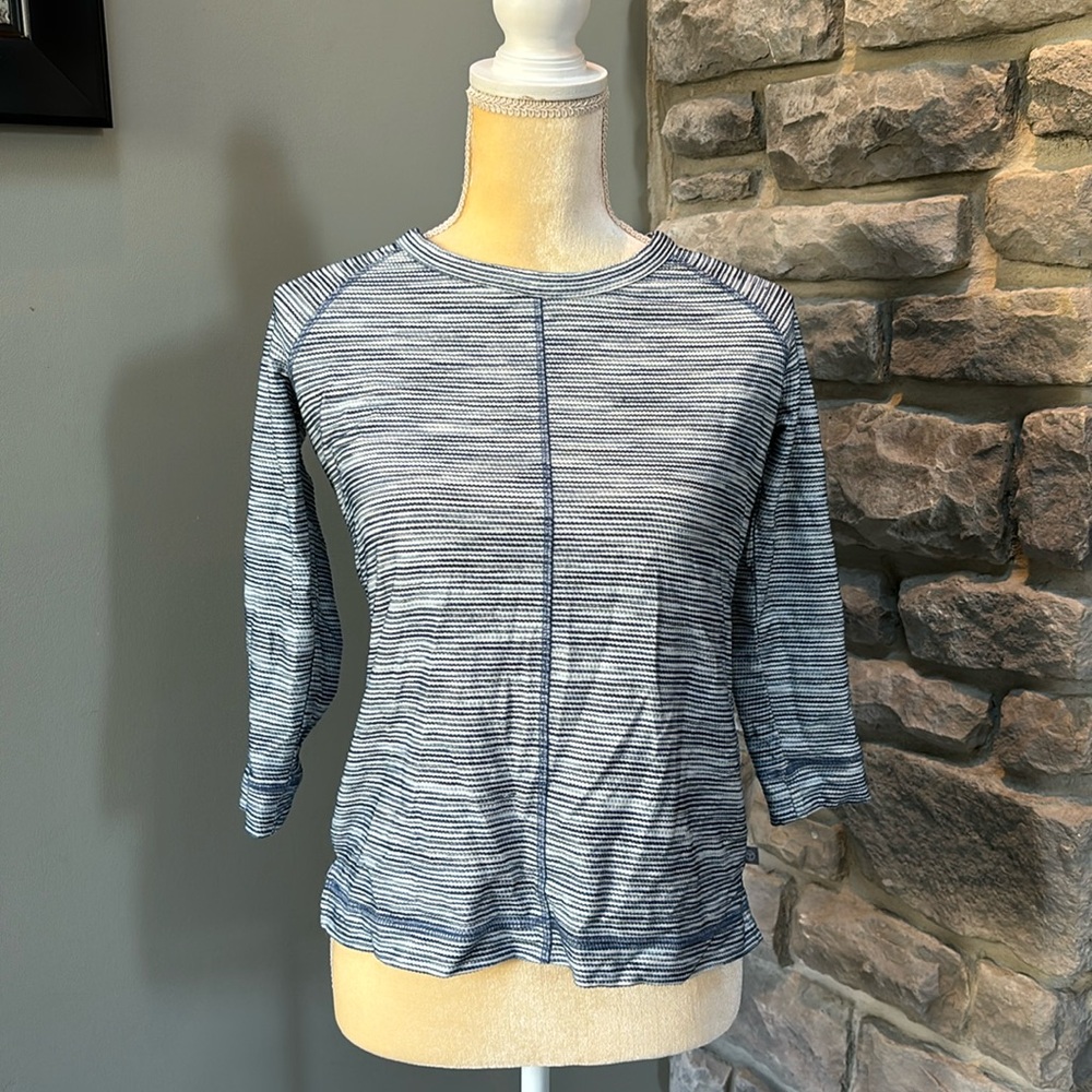 Talbots striped shirt, blue/white, size Petite